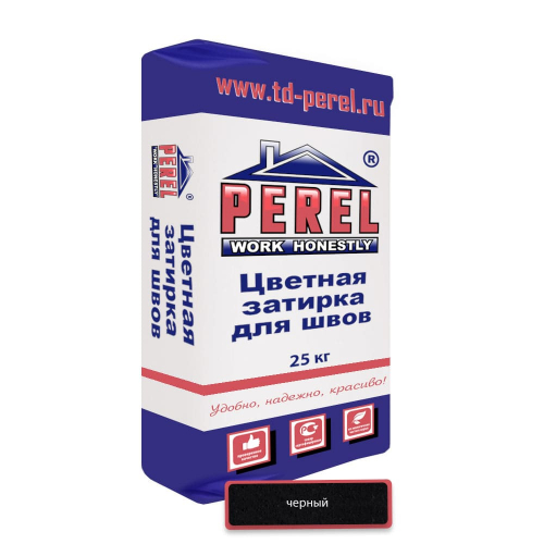 Цветная декоративная затирочная смесь Perel RL черная